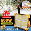 600W Flood Light Rechargeable Portable Solar LED Tent Light Lantern Emergency Night Market Light Outdoor Camping Bulb Lamp