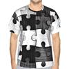 Moda Masculina Camiseta Masculina Estampada 3D Gola Redonda Manga Curta Tendência Street Wear