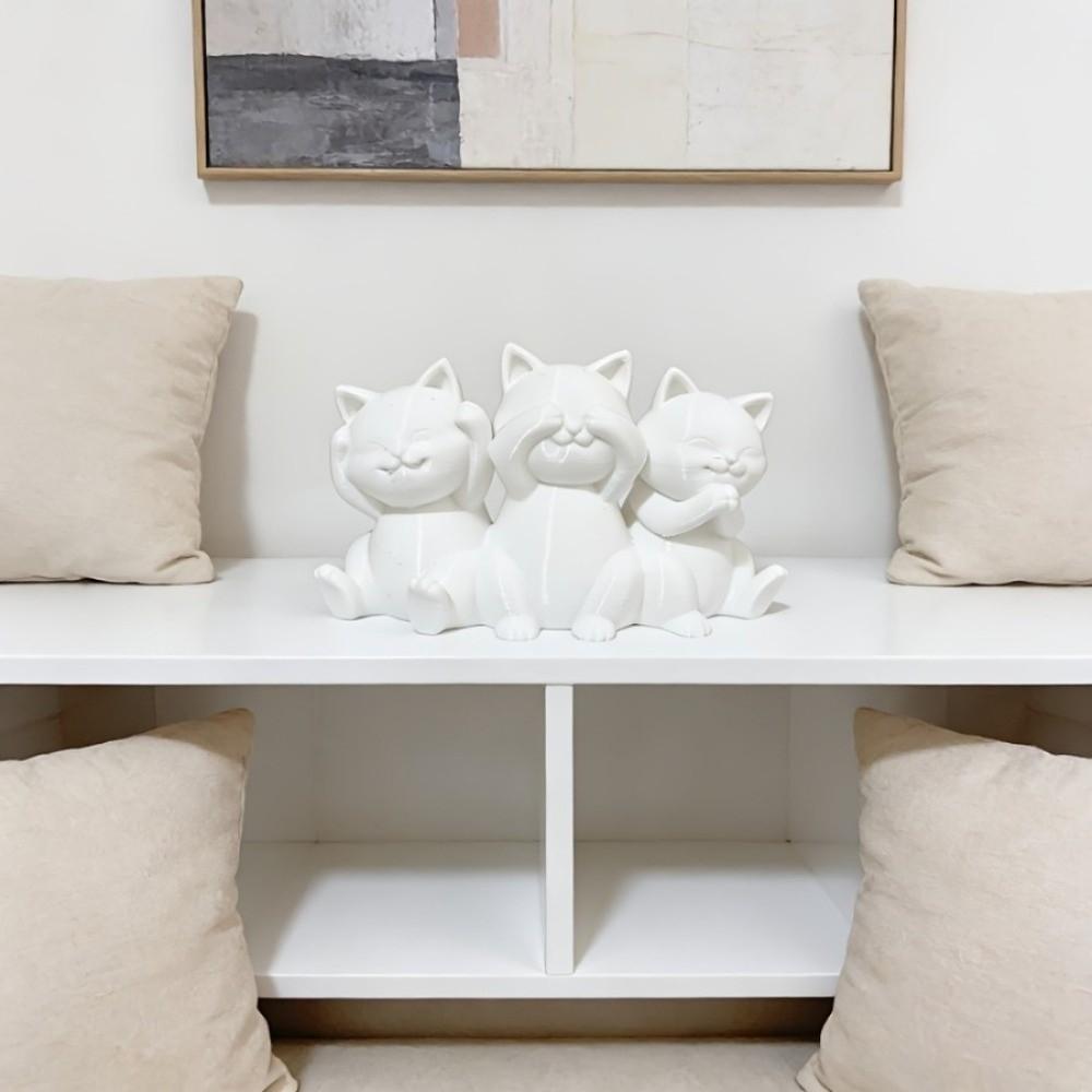 Cartoon Desktop Cat Decorations Creative Cat Ornament Fun Decorative Animals Statues Bedroom Decor