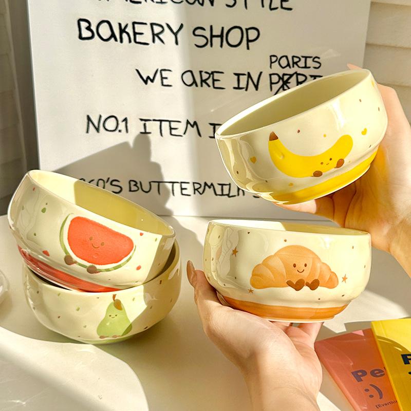 High-value Cute Rice Bowl, Beautiful Tableware, Personal Fruit Dessert Bowl, Children's Ceramic Rice Bowl Gift Box