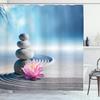 Pebble Printed Shower Curtain Mildew Washable Curtain With Hook Bathroom Decorative Curtain Rocks 3D Shower Curtains 240*180Cm
