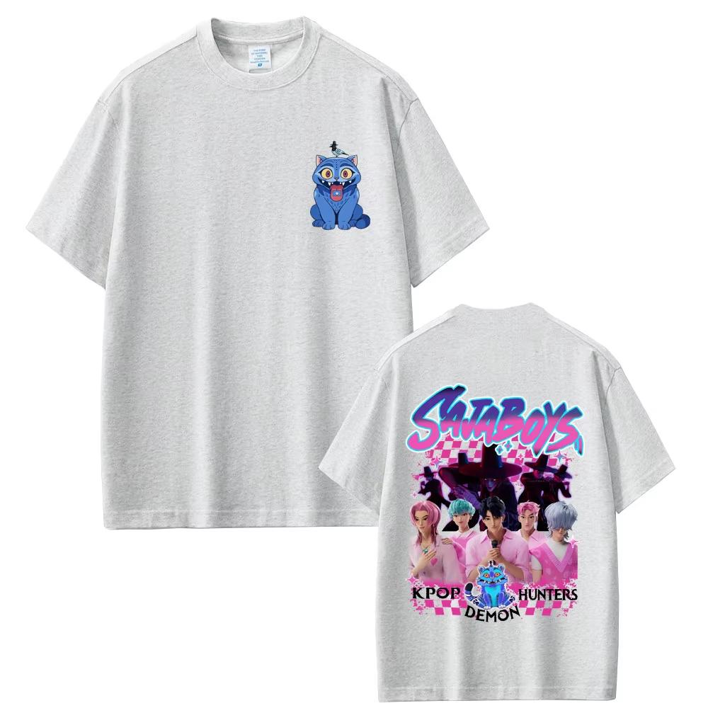 Movie KPop Demon Hunters Saja Boys Derpy Tiger T Shirts Men Women Fashion Oversized Streetwear Male Casual Soft Cotton T-shirts