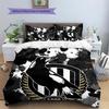 Collingwood Magpies  Pattern Bedding Quilt Set  Home Decoration  Gift (1 * Duvet Cover + 2 * Pillowcase  Without Core)