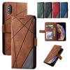 Geometrické kožené výklopné puzdro pre Samsung Galaxy J3 J5 J7 2017 J6 J8 A6 A7 A8 A10 A20 A40 A50 A70s A50s A30s A51 A71 S Kryt