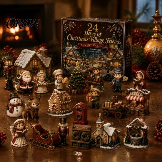 Süßes oder Saures Geschenke 24 Tage Adventskalender 2026, Mini Hochlandrind/Pferd/Hund Figuren Weihnachts-Countdown Festliche Atmosphäre Requisiten Kalender,