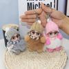 Hanging Pendant Fur Ball Keyring Eye Glass Doll Fluffy Doll Keychain Pompom Keychain  Women Girl