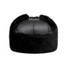 Men's Winter Warm Plush Outdoor Ear-Covered Cotton Hat for Elderly, Genuine Leather Sheepskin Hat