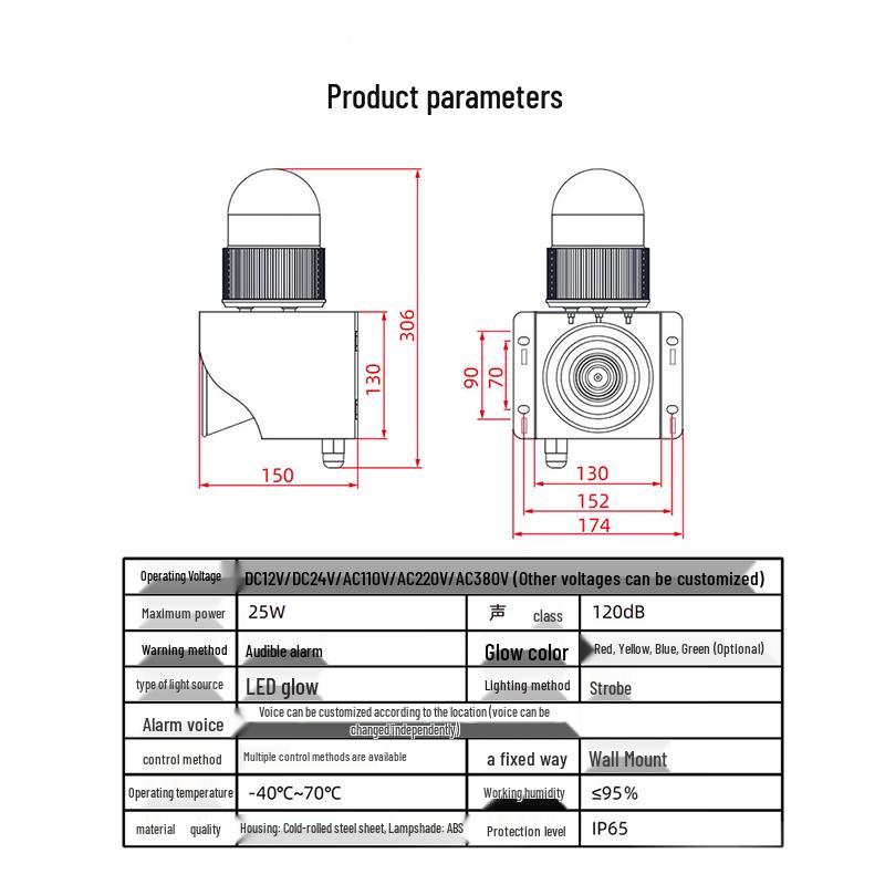 Jun Ding Ying High Power 220V Voice Annunciator Alarm