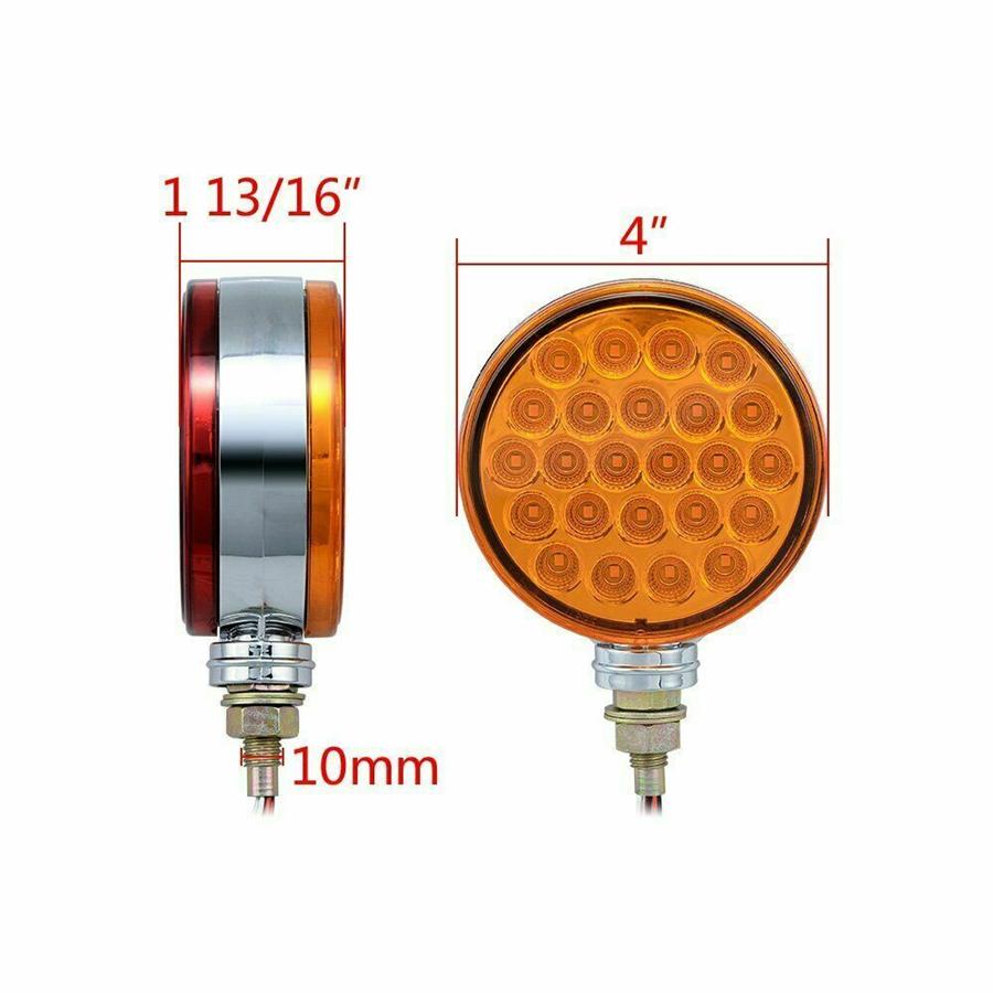 12V/24V Röd Gul Dubbelsidig LED Sidomarkeringsljus Stopp Blinkers Bakljus Lampa för Lastbilar Bilar Släpvagnar Lorry Traktorer