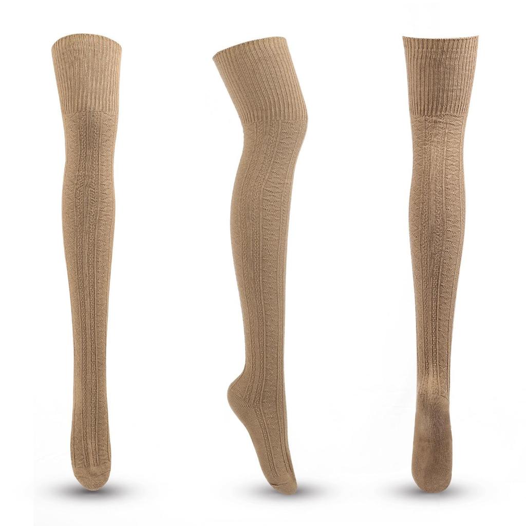 1Pair Sexy Lady Cotton Over The Knee Socks Thigh High Medias for Women Thinner Black Grey White Warm Long Stockings