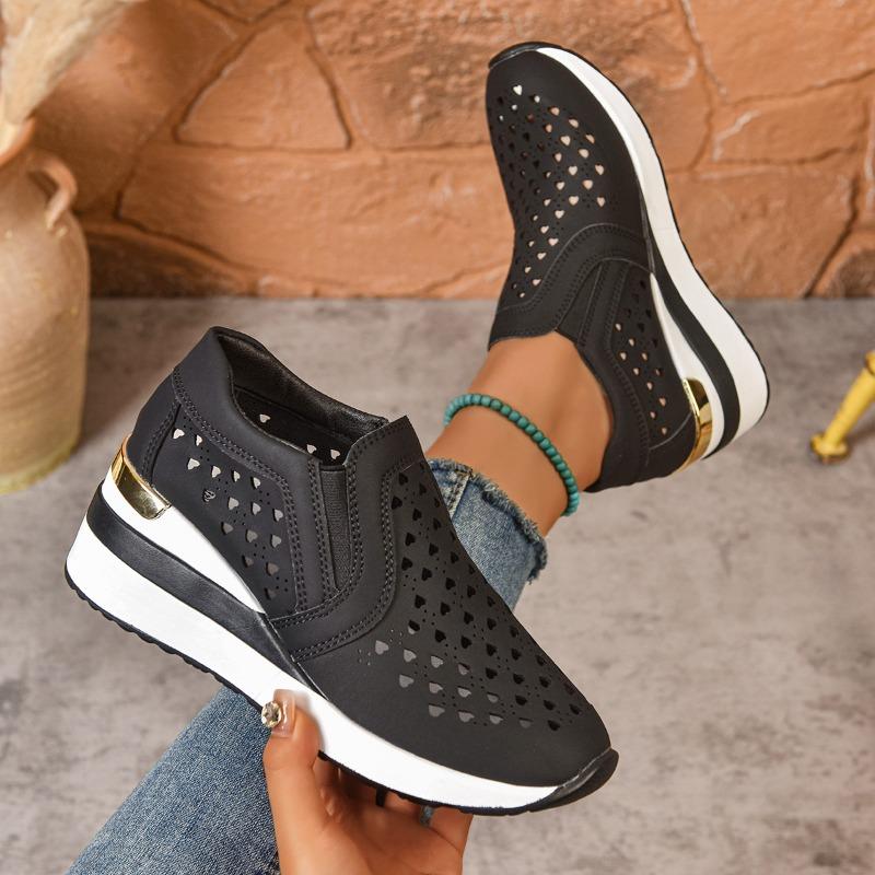2025 Summer New Arrival Plus Size Women's Shoes Platform Heel Open-Toe Loafers with Built-in Elevation Women's Single Shoes Slip-Ons