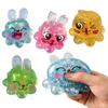 Bunny Ear Octopus Squeeze Toy Stress Relief Glitter Sugar Ball Sensory Toy Anxiety Relieving Clear Animal Hand Relaxation Tool