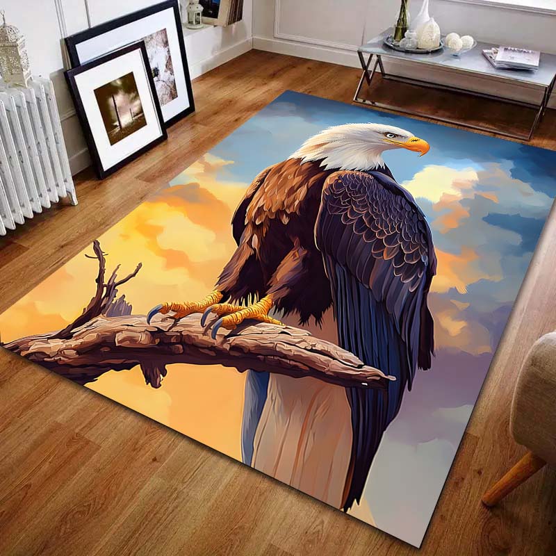 Multiple Sizes Eagle Perched On Branch Carpet for Living Room Bedroom Sofa Home Decor Rus Non-slip Floor Mat Luxury Gift
