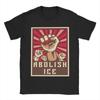 Vintage Abolish ICE TShirt Unisex Round Collar Pure Cotton T Shirt  Short Sleeve Tee Shirt Graphic Clothing
