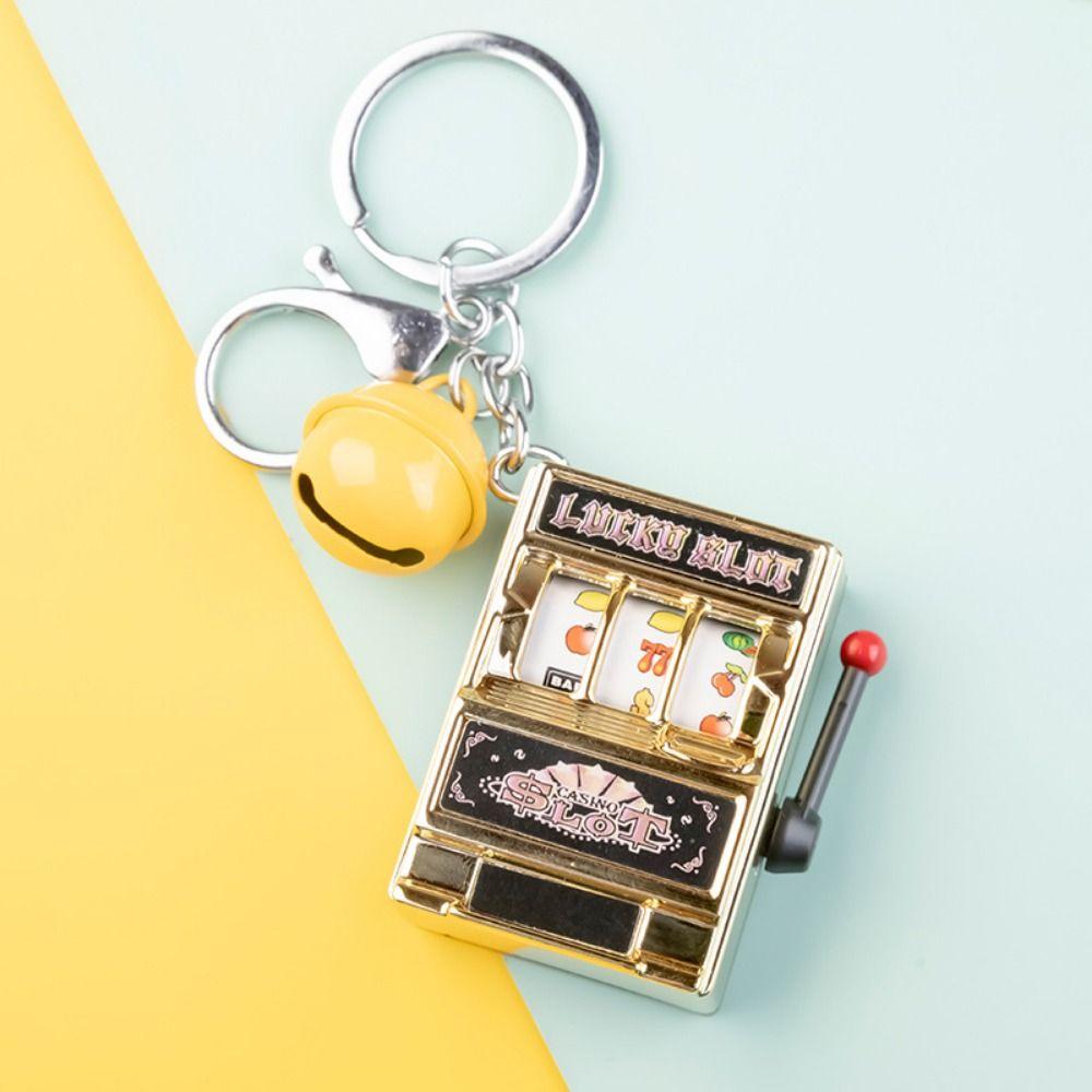 Mini Gambling Slot Machine Key Chains Pocket Fruit Lucky Jackpot Gadget Antistress Toys Funny Games Keychain