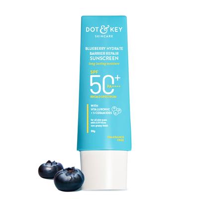 Dot & Key Áfonyás Hidratáló és Bárvédő Naptej SPF 50+ PA++++ 50g | Könnyű és Nem Zsíros Bőrvédő