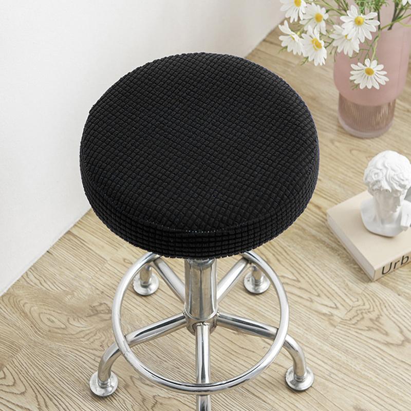 Slipcover Round Chair Cover Anti-Dirty Bar Stool Cover Solid Seat Cushion Protector Removable Stool