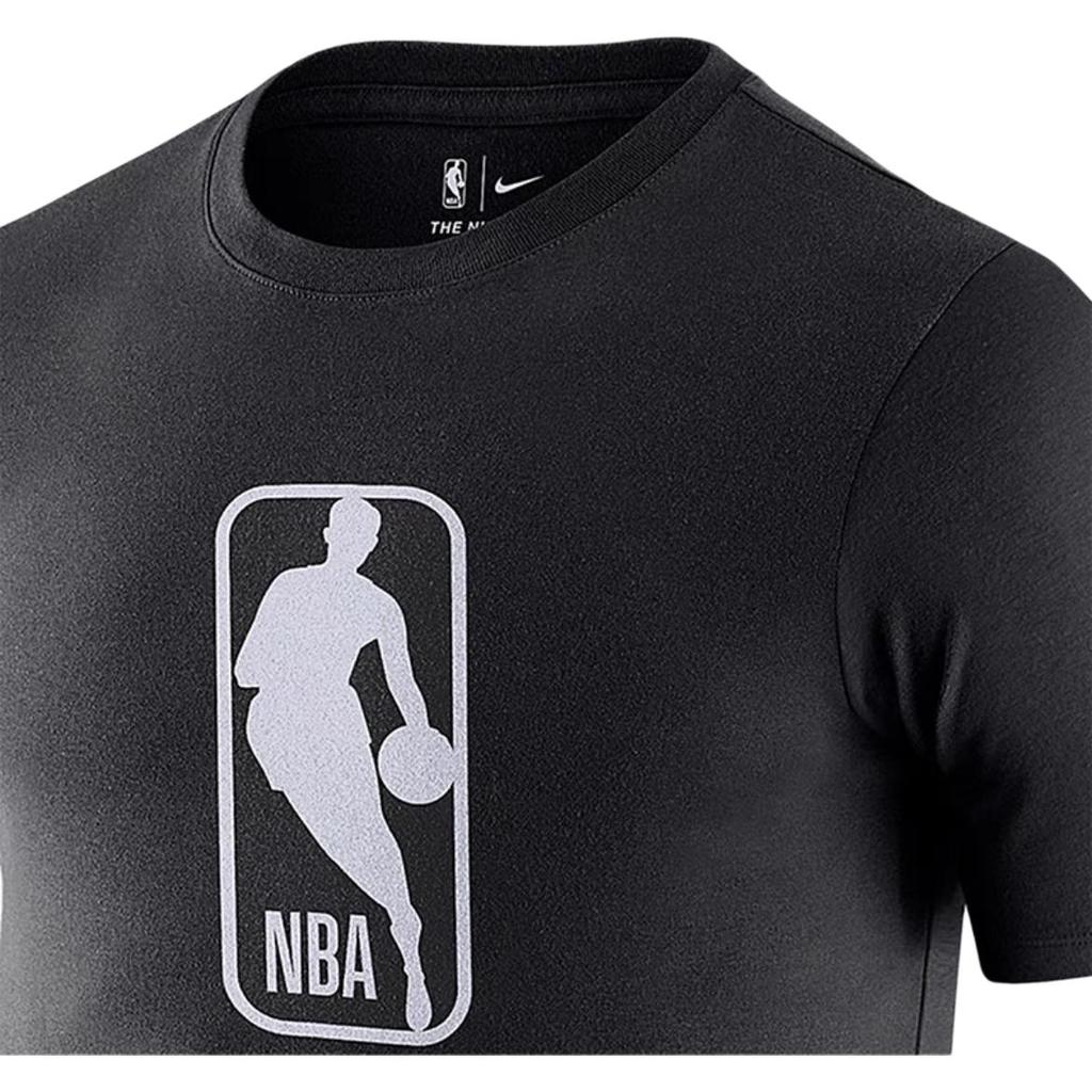 Nike NBA Logo Quick-Dry Breathable Sports T-Shirt, Crew Neck, Short Sleeve Unisex Tops Black AT0516-010