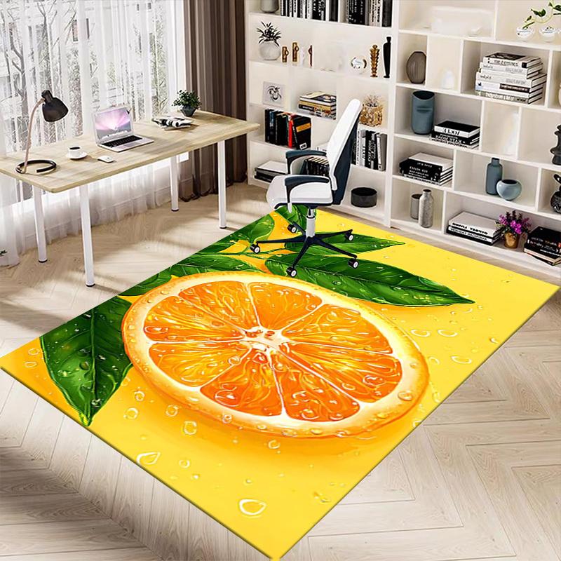 1PC Orange Juice Extra Large Non Slip Floor Carpet, Office, Family, Bedroom, Studio Large Area Rug Indoor Rugs, , Vibrant Colors