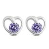 Female Stud Earrings, Female Heart-shaped Stud Earrings, Korean Version of Retro Fashion Super Flash Zircon Silver-plated Ear Jewelry