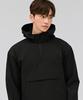 CHASECULT Unisex Stretch Fleece Hooded Anorak T-Shirt - Black