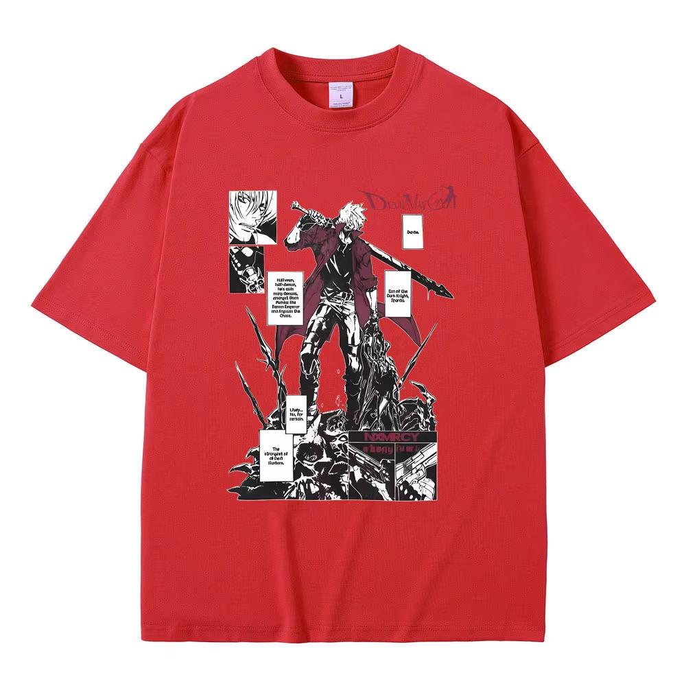 Hip Hop Cotton Game Vergil Dmc Oversize TShirt Devil May Cry for Men Women Tops Streetwear Summer Tee Game Enthusiast Fan Shirt