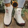 Fur Women Boots Winter Ankle Boots Hand Sewing Thread Mom Cotton Shoes for Women  New Waterproof Short Snow Boot Botas Mujer