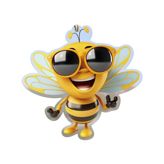 Décoration Suspendue en Acrylique Abeille Imprimée Petit Ornement Abeille Simple Face Rétroviseur de Voiture