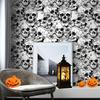 Skull Head Self Adhesive Wallpaper Horror Head Festival Party Room Renovation Stickers Background Wall Self Adhesive Wallpaper KTY