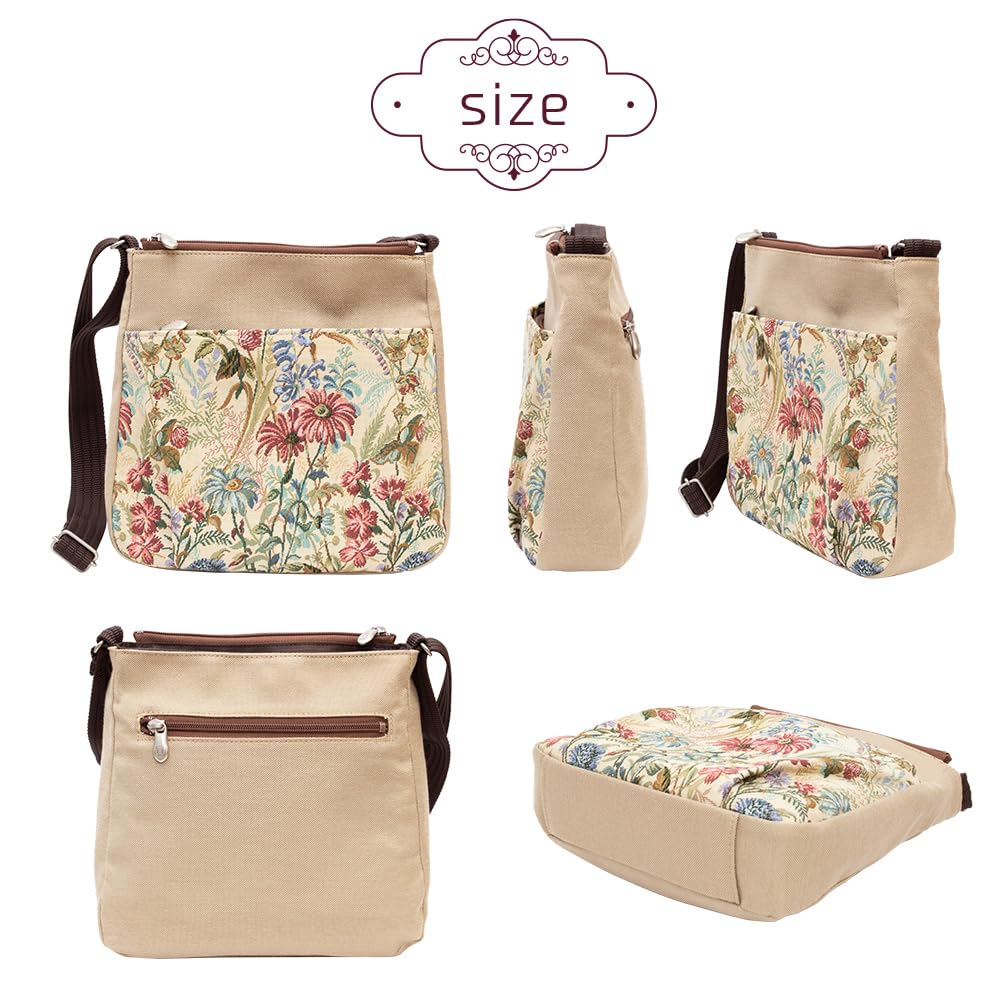 Shoulder Crossbody Many Made in Japanese Gobelin Birthday Gift [creareki] Women's Bag, Bag, Lightweight, Pockets, Japan, Style, Weave, Crepe, Mother's