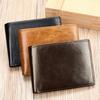 Herren Faux-Leder Geldbörse Große Kapazität Bi-Fold Kurze Geldbörse Vintage Minimalistisch Business Casual Kreditkartenhalter Fronttaschen-Geldbörse