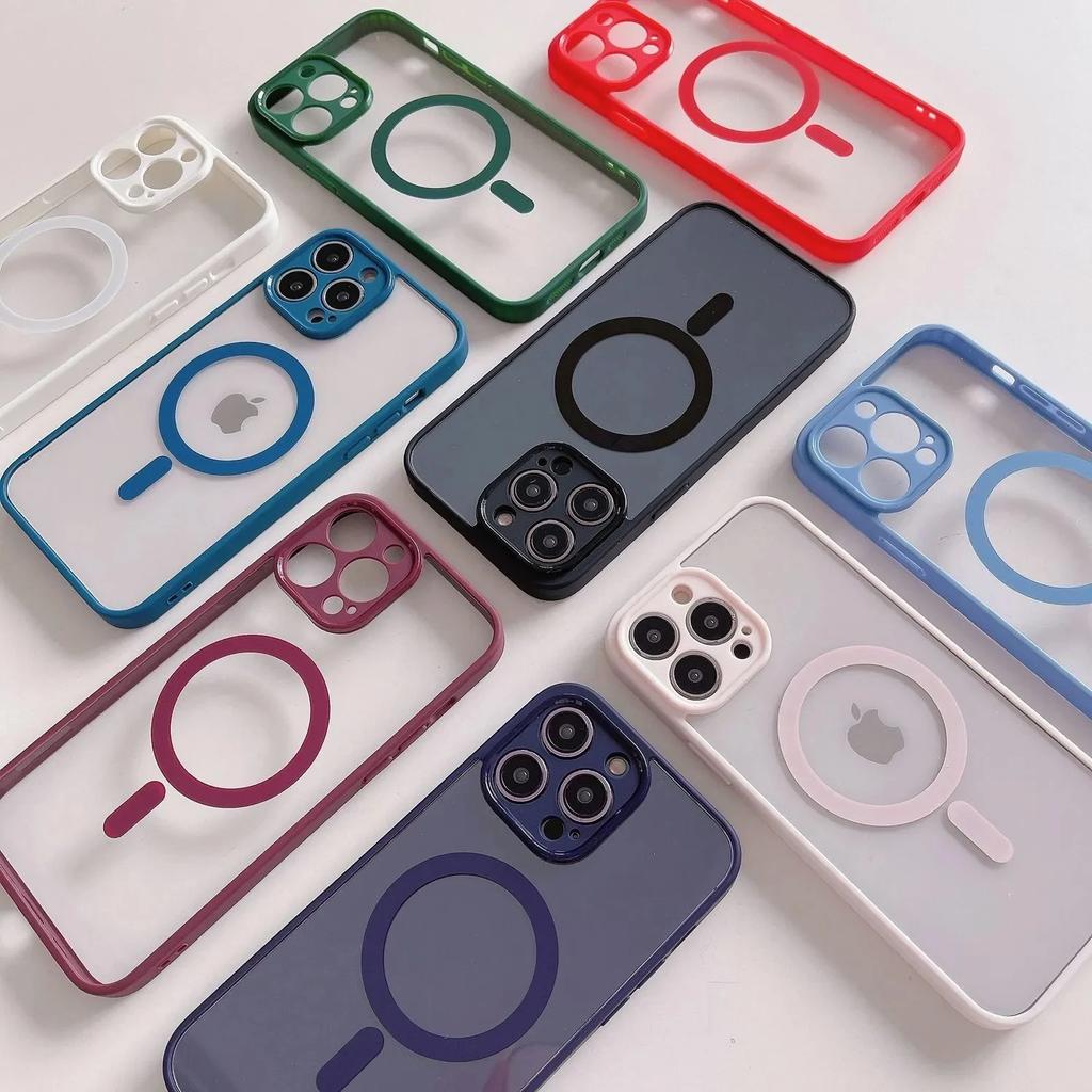 Luxury Magnetic Wireless Charge For Magsafe Case For iPhone 15 14 13 12 11 Pro Max Soft TPU Magnetic Bumper Shockproof Cover
