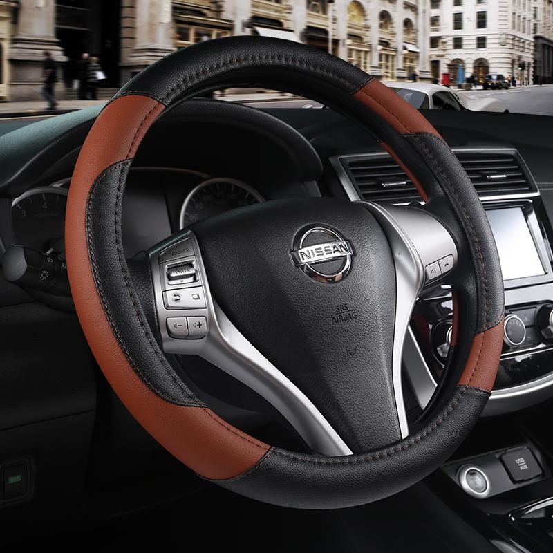 Motocovers Car  Anti-Slip Leather  Steering Wheel Cover Universal Car Steering Wheel Protective Cover Fashion Style 38cm