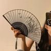 1pcs Portable Hand Fold Fan New Chinese Style Dance Props Retro Shell Fan Woman Men Bamboo Wood Silk Flower Folding Fan