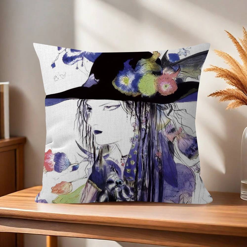 Painting YYoshitaka Amano Art Pillow Gift Home Office Decoration Bedroom Sofa Car Cushion Cover Case X