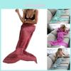Accogliente Coperta Uncinetto a Forma di Coda di Sirena Fatta a Mano per Adulti e Bambini in Morbido Acrilico