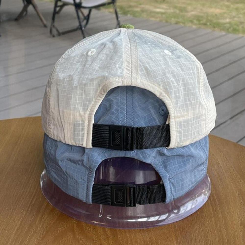 Short Brim Baseball Cap for Men Women, Korean Style Colorblock Embroidery Letter Design, Suitable for Outdoor Camping Hiking