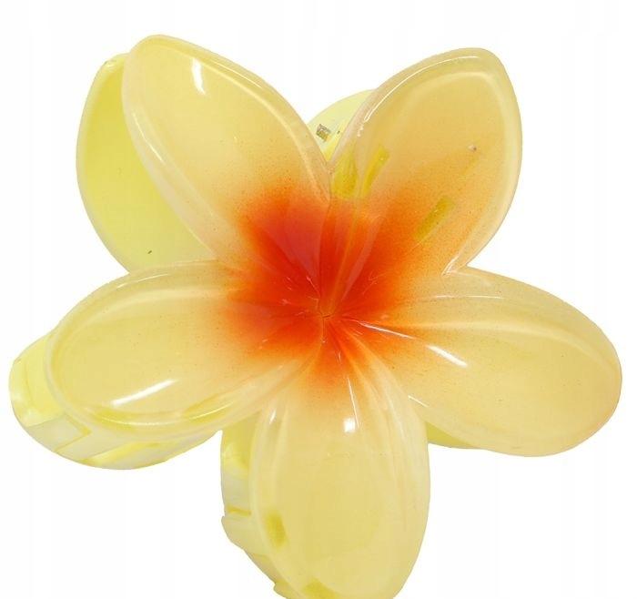 Hair Clip Yellow-Red Flower Spring Carnival Hawaii Aloha 8Cm