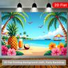 2D Flat Tropical Beach Coconut Drink Background Cloth Indoor and Outdoor Party Suitable for Room Decoration Polyester