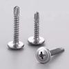 50PCS Stainless Steel Self Tapping Screws Flat Head Round Washer Metal Screws Cross Phillips High-Strength Self Drilling Screws