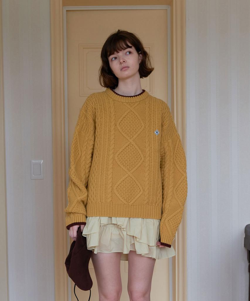 Nokeontencheu 5. Cable Knitwear _ Mustard