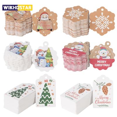100 BUC Etichete Crăciun Fericit Hârtie Kraft Etichete Agățate Carduri Consumabile pentru Ambalarea Cadourilor de Crăciun Decorațiuni Ornamentale pentru Cadouri de Anul Nou