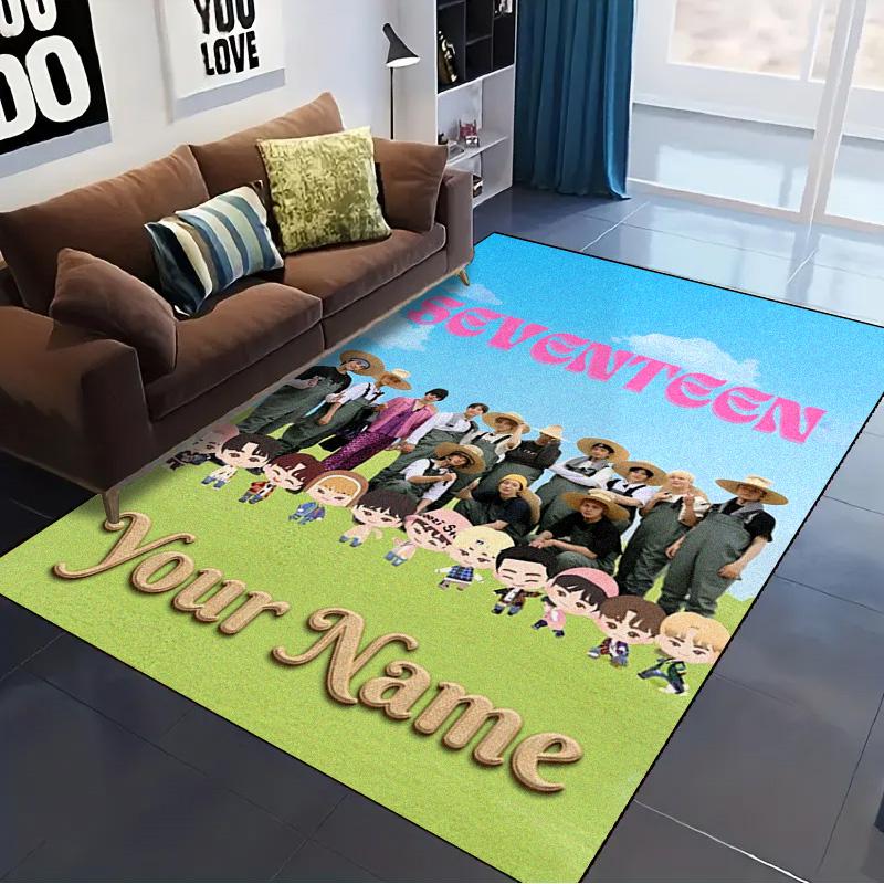 Name Custom Seventeen Carpet Rug for Living Room Bedroom Home Sofa Decoration,Kids play Non-slip Floor Mat