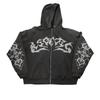 Street Hip-hop Star Girl Printed Black Zipper Hoodie Women Y2k Harajuku Jacket Sweater Women