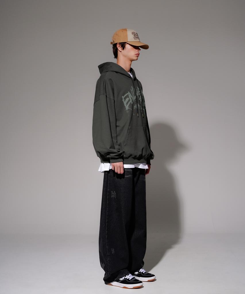 Pass Painting Heavy Cotton Hoodie Deep Grey Kmhd6831