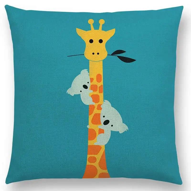 Latest Cartoon Animals Cute Shark Cat Bird Giraffe Penguin Whale Polar Bear Hippo Panda Cushion Cover Car Sofa Throw Pillow Case