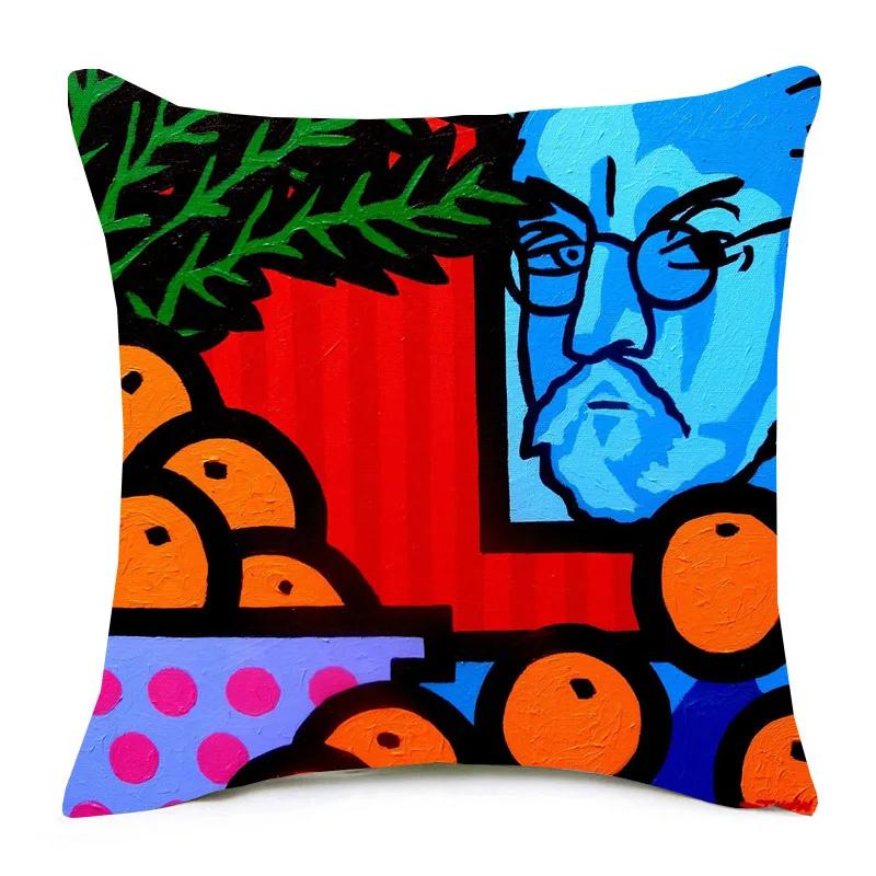 Henri Matisse Bedruckter Kissenbezug, Porträt, Ölkunst, Gemälde, dekorativer Kissenbezug, Heimdekoration, Polyester, Baumwolle, Leinen, 45 x 45 cm