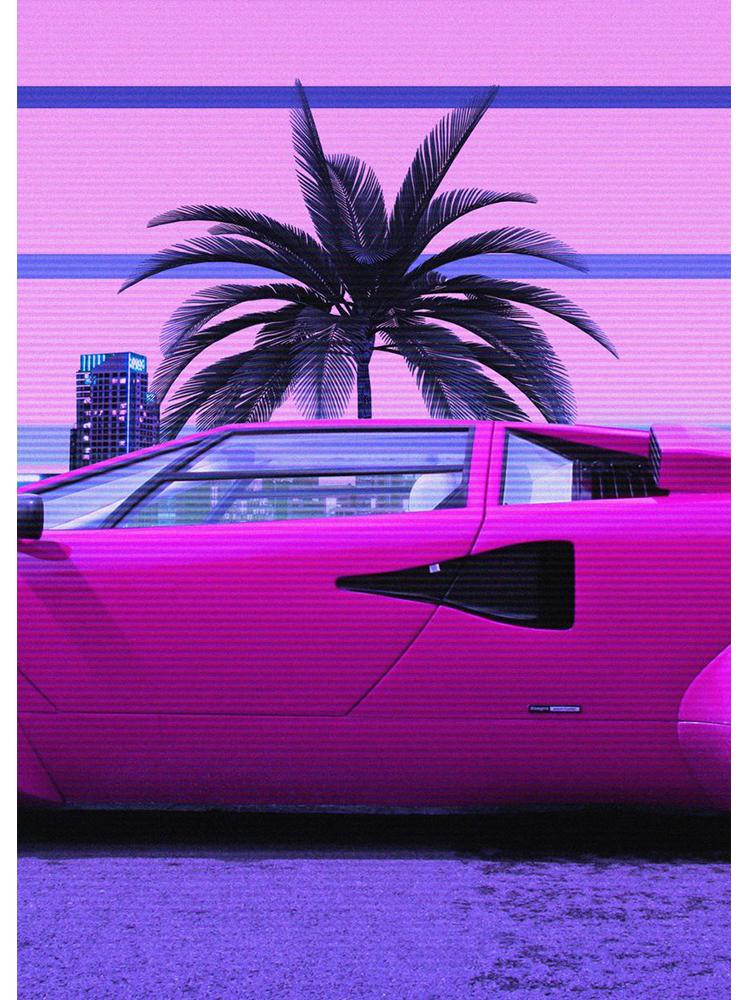 Multiple Pieces Synthwave Countach Retrowave Car Posters Canvas Painting Wall Picture For Living Room Home Decoration