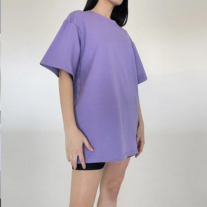 Dames Effen Kleur Korte Mouw Lente en Zomer Modellen van Effen Kleur T-shirt Katoen Korte Mouwen Losse Honderd Tops