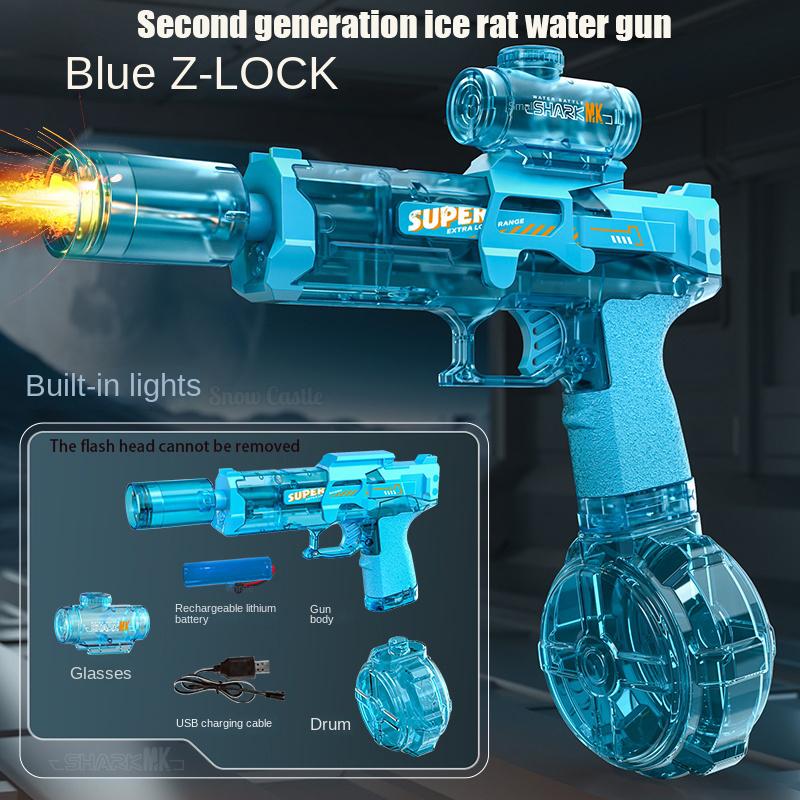 Non-Toxic Summer New Ice Mouse Electric Water Gun Pistol Shooting Toy Full Automatic Shoot Outdoor Toy For Children Adults Gift